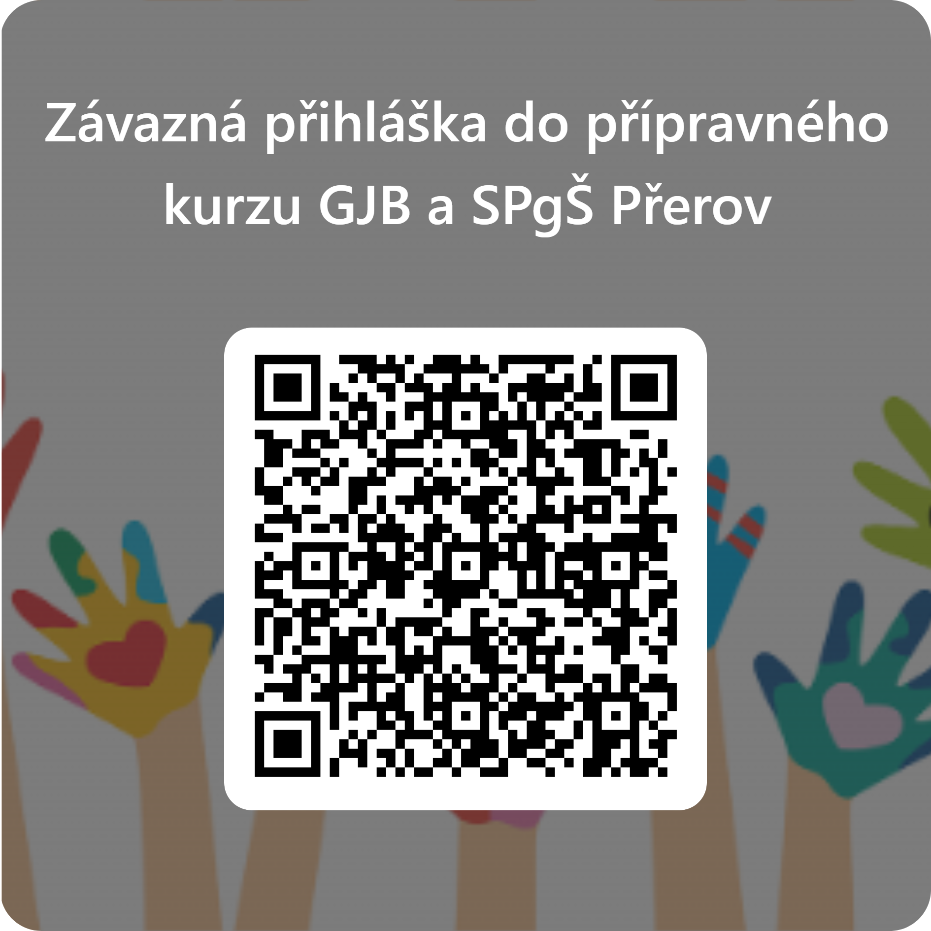 QRCode pro Závazná přihláška do přípravného kurzu GJB a SPgŠ Přerov