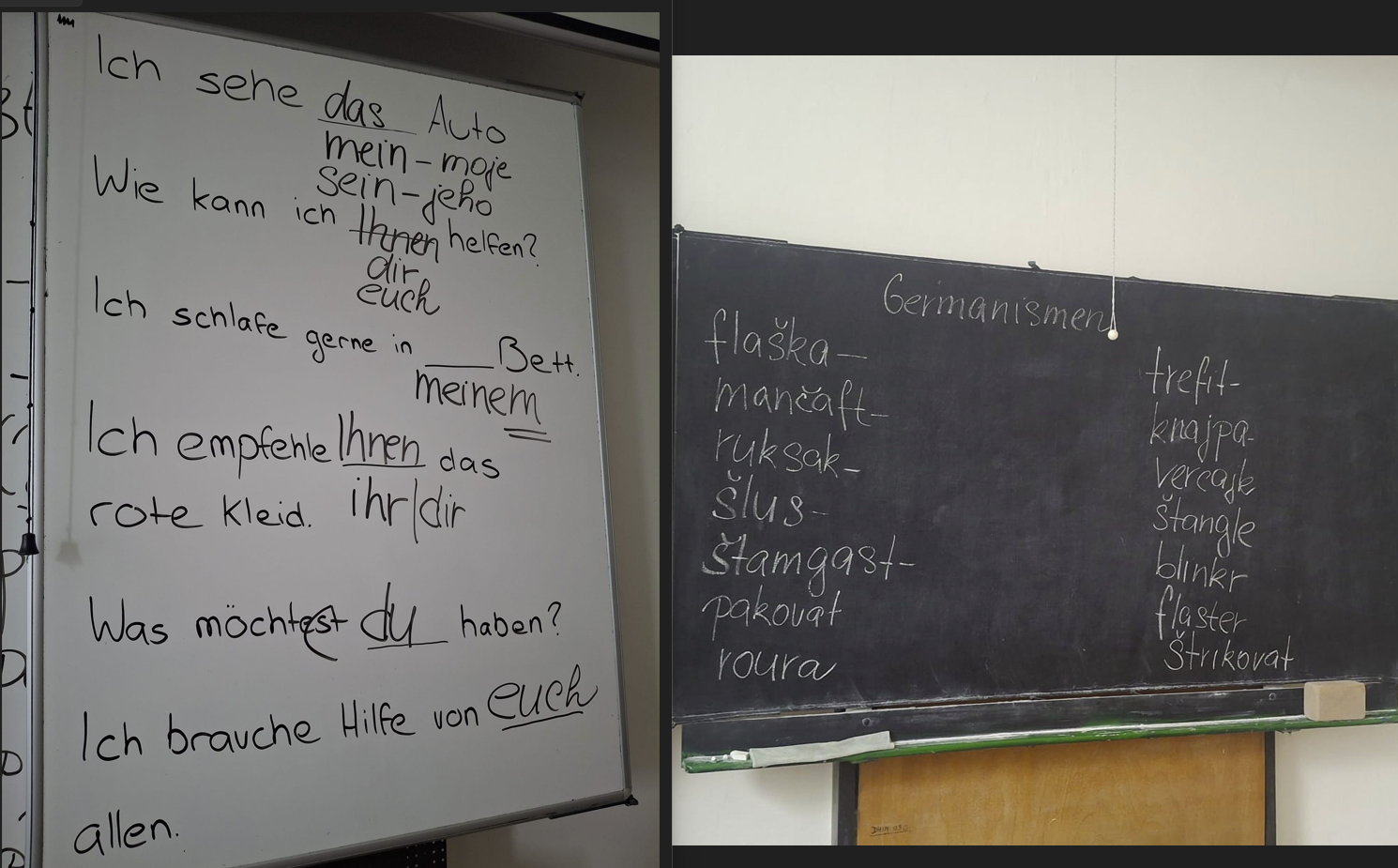 Zahraniční žáci v hodinách němčiny